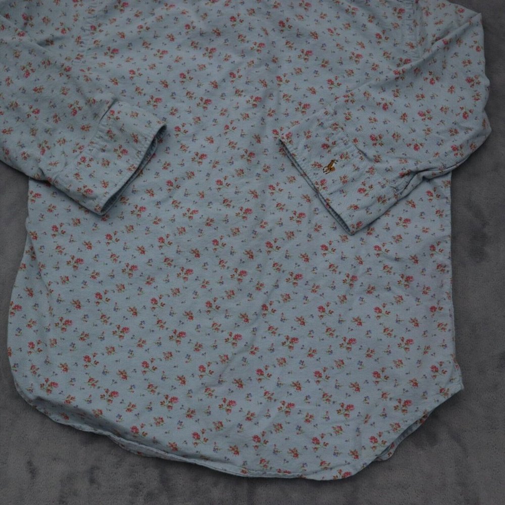 Ralph Lauren Sport Shirt Mens M Blue Floral Button Up Half Sleeve Collared Top - Picture 13 of 16